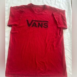 Vans Classic Red Tee with Black Logo